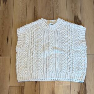 H&M Cream Cable Knit Sweater Vest